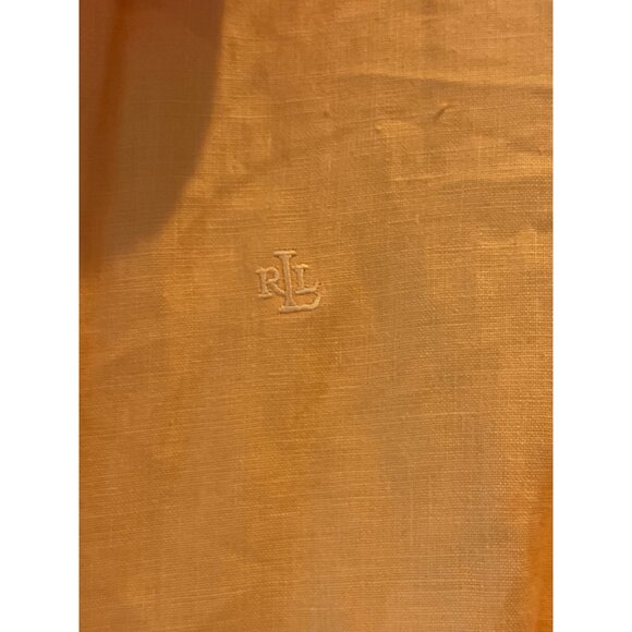 Lauren Ralph Lauren Petite Orange Button-Up Linen Shirt P/S Womens Casual Lightw - Picture 3 of 8